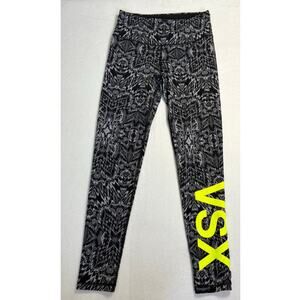 Victorias Secret Knockout Athletic Leggings Black Size Small Long VSX Yellow